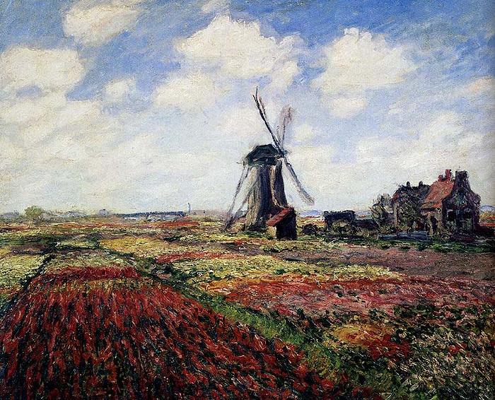 Claude Monet Tulip Fields With The Rijnsburg Windmill oil painting picture